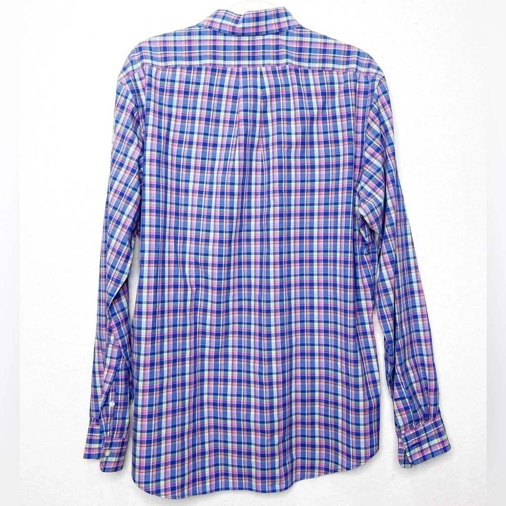 Polo Ralph Lauren Men's Large Button Front Bright Vivid Plaid Shirt Pink